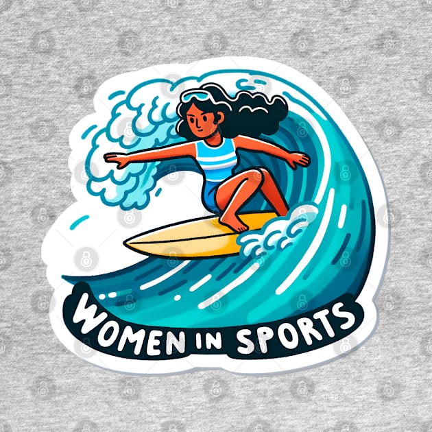 Wave Warrior: Women in Sports Female Surfer by PuckDesign